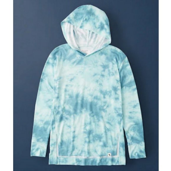 abercrombie kids Other - Abercrombie Kids Long-Sleeve Tie-Dye Cozy Hoodie - Turquoise Dye Effect - 7/8